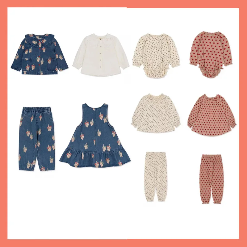 

_ 2023 одежда для маленьких девочек, рубашки с цветочным принтом, детское платье для девочек, Топ с длинным рукавом, брюки для мальчиков, одежда для девочек