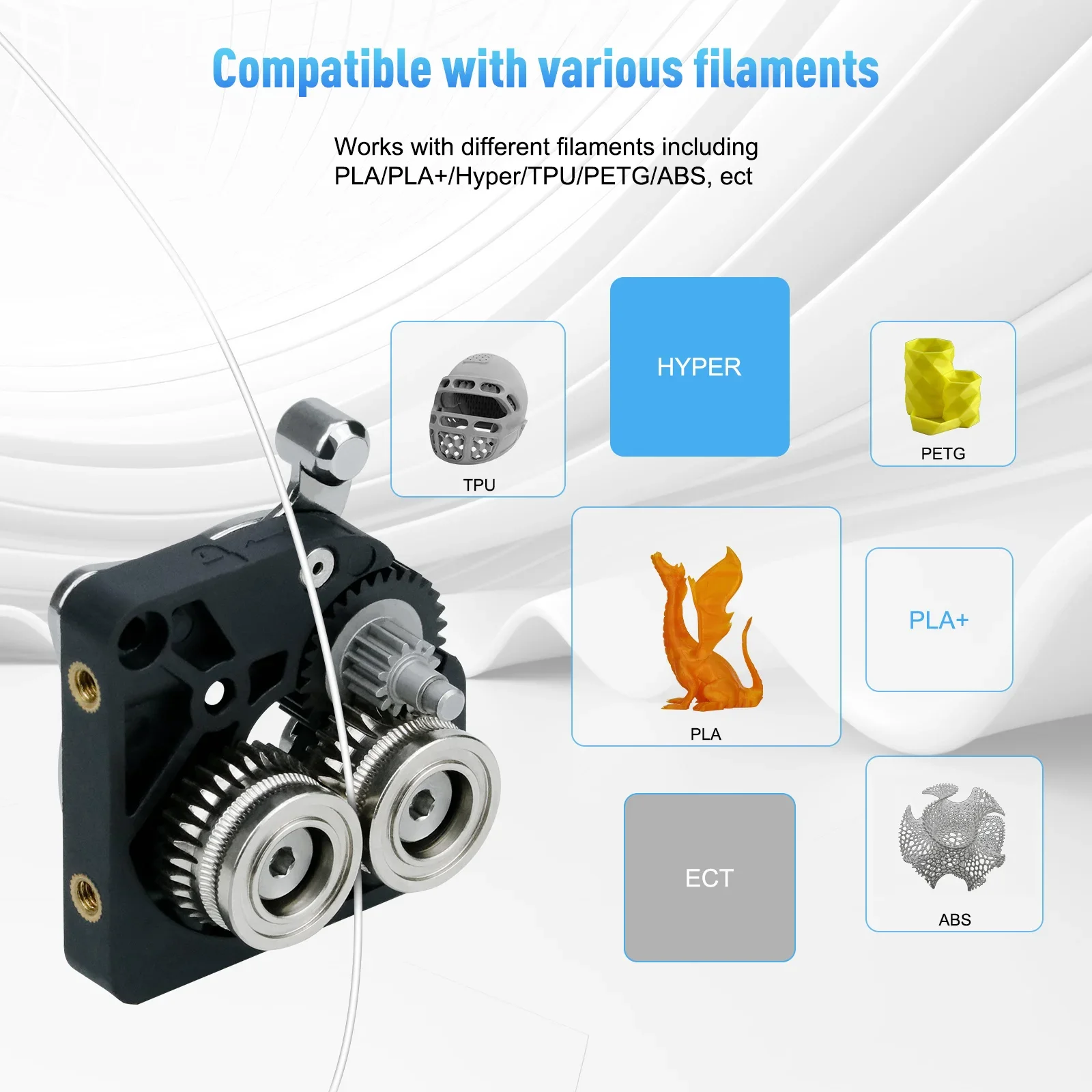 CR K1C экструдер K1 зубчатая цельнометаллическая передача филамента для экструдера