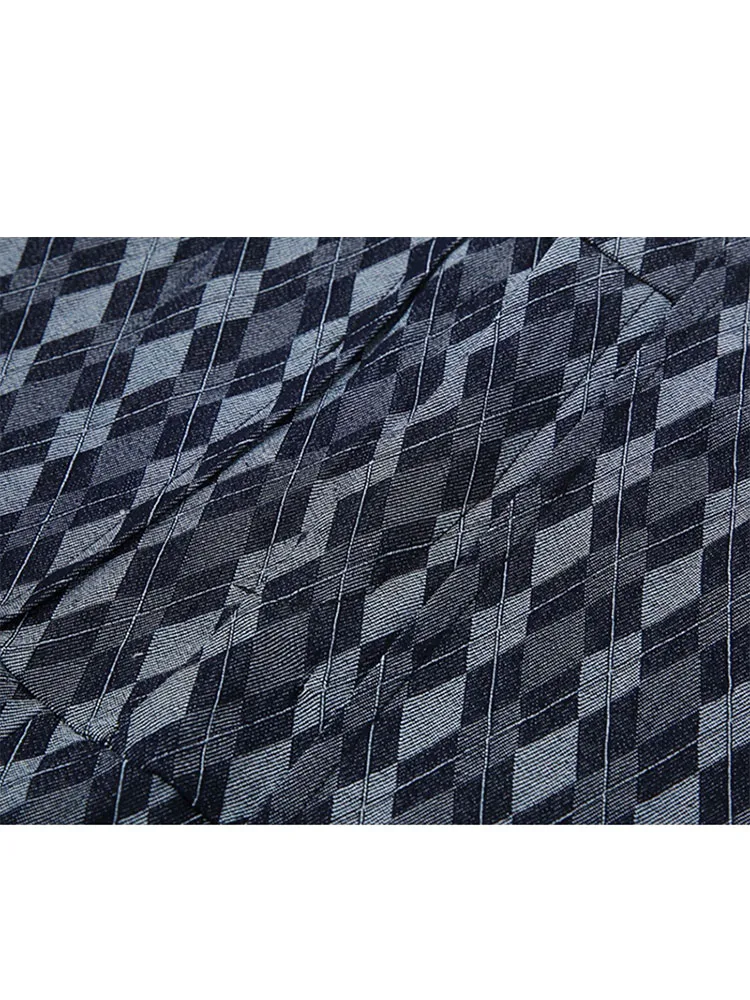 Женская джинсовая плиссированная мини-юбка с высокой талией трапециевидная