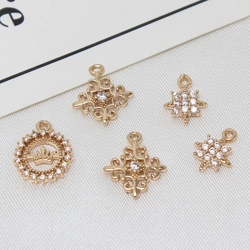 6 шт. медные аксессуары сделай сам микро-набор циркониевые короны рыбья кость