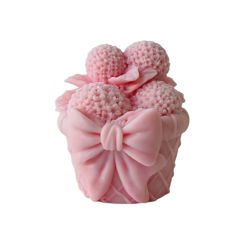 

DIY Ароматическая свеча 3D Трехмерное украшение Большой День святого Валентина Круглый цветочный шар Силиконовая форма для свечи