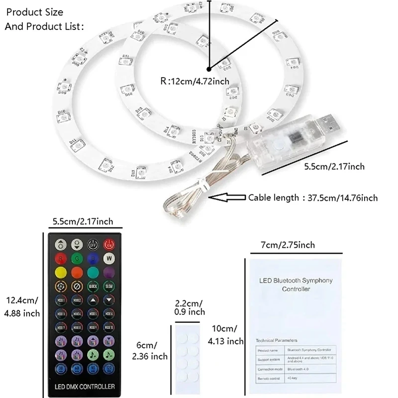 Световая панель RGB для консоли PS5 Symfony с несколькими эффектами и светодиодной