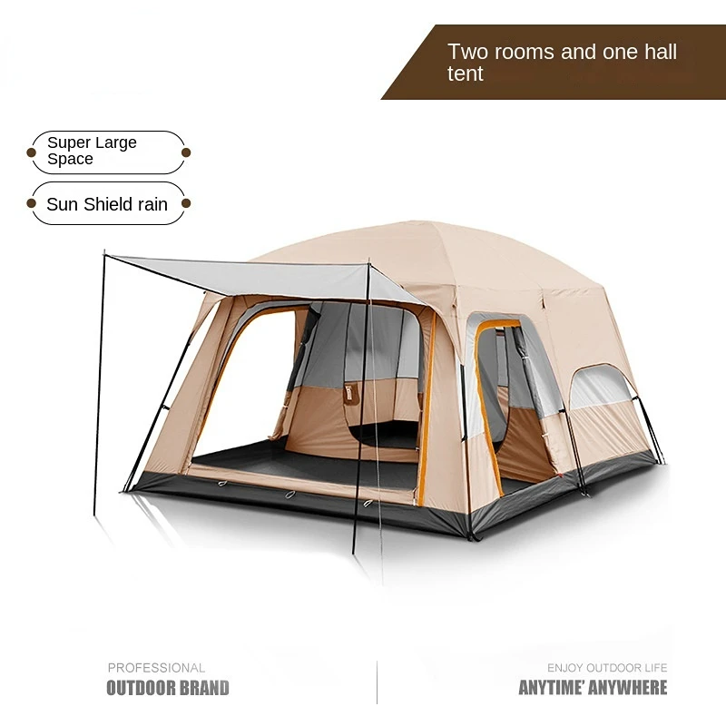 

Палатка для кемпинга на открытом воздухе, две спальни и одна гостиная, портативная семейная палатка для кемпинга, водонепроницаемое Двухслойное оборудование
