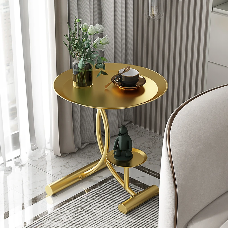 

Круглый маленький стол, металлическая мебель, роскошный дополнительный стол для гостиной круглой формы, украшение для дома