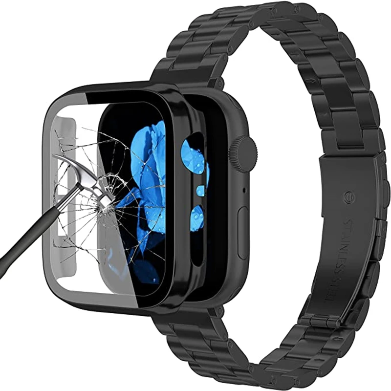 

Case+Bracelet For Apple Watch 6 7 Band Se Series 5 44mm 40mm 45mm 41mm Slim Stainless Steel Strap for iWatch 3 42mm 38mm Women