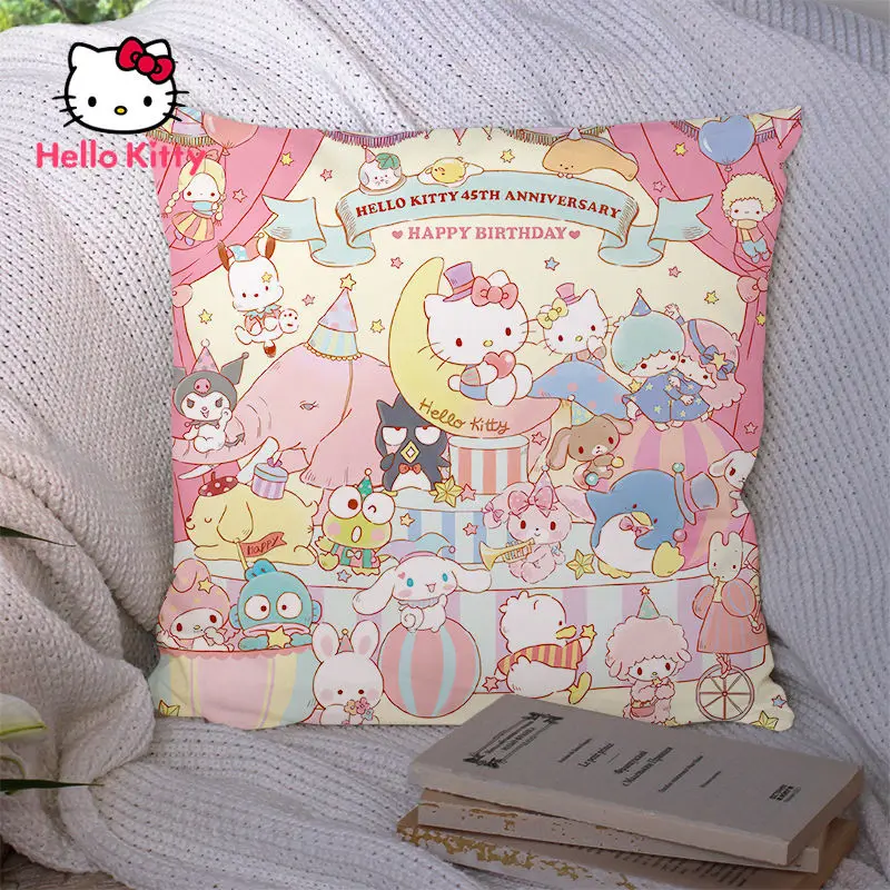 

Hello Kitty Pillow with Pillow Core Pillowcase Cartoon Print Decoration Dormitory Backrest Rest Sleep Aid Throw Pillows Cushion
