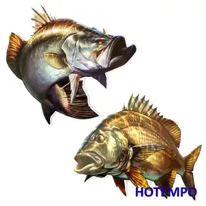 20 см большая морская рыба золотой окунь черный окунь водостойкая наклейка для рыбака рыболовные лодки багаж мотоцикл автомобильные наклейки