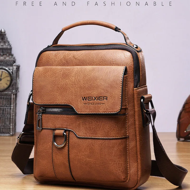 2023 Vintage Men's Crossbody Bag PU Leather Shoulder Bag Handbag Travel Backpack for Men