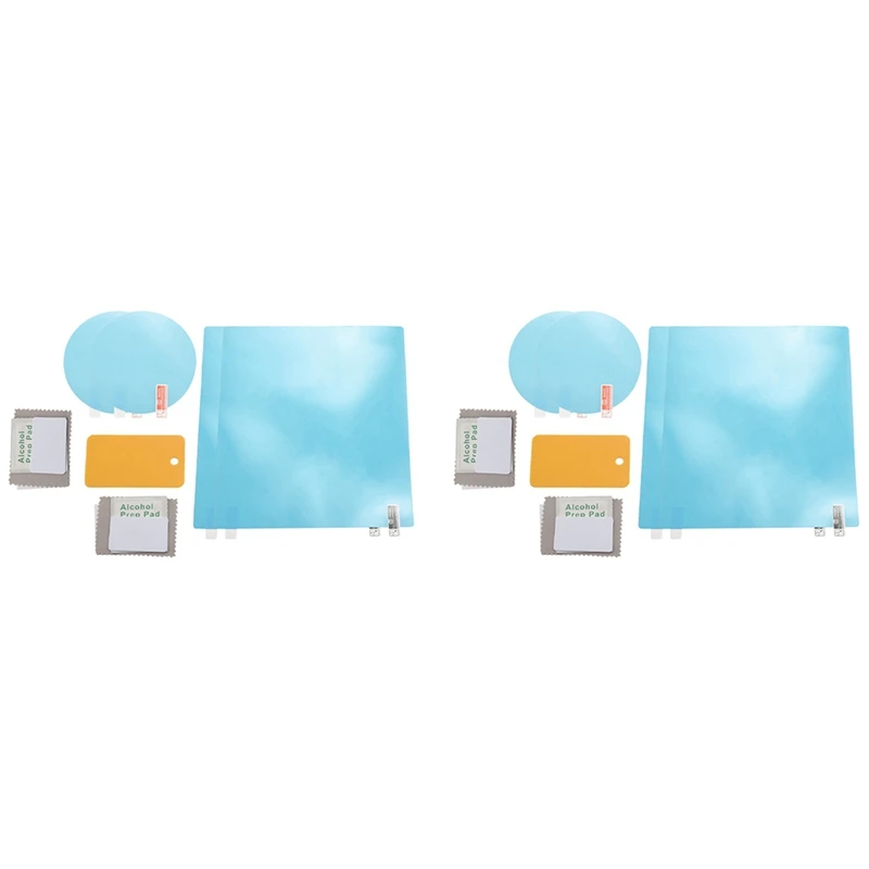 

8 шт., Антибликовая нано-пленка для бокового зеркала автомобиля (4 круглых и 4 прямоугольных)