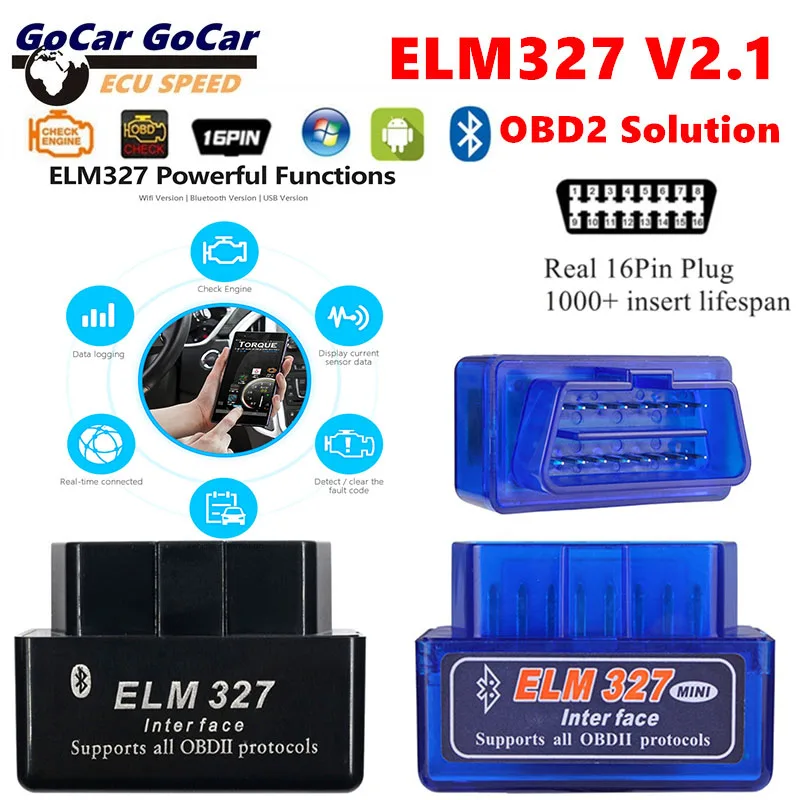 ELM327 V2.1 Bluetooth OBD2 решение OBD 16Pin считыватель кодов сканер ELM 327 многопротоколы BT 2 0