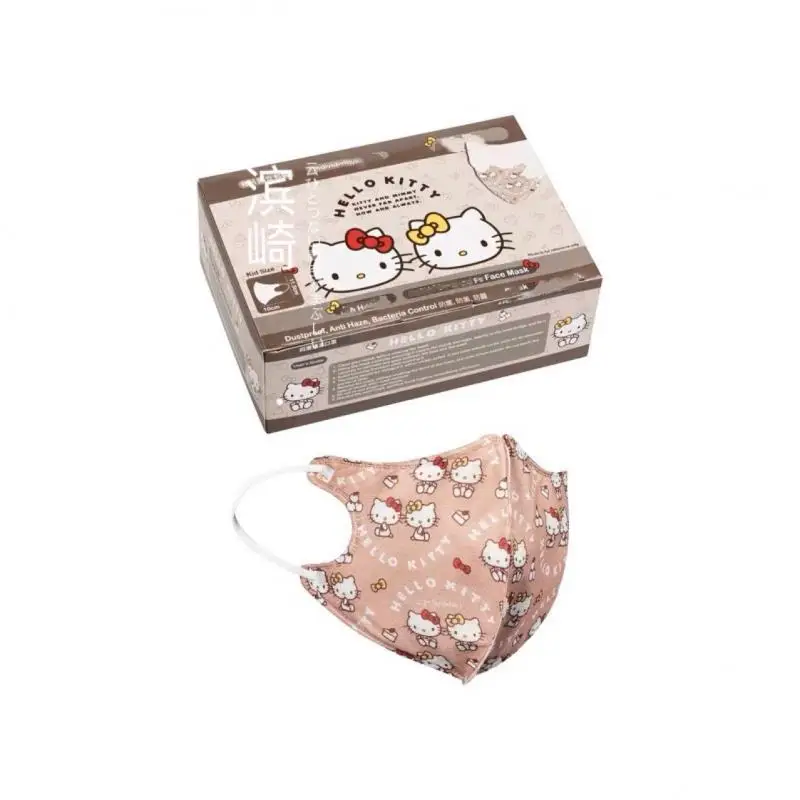 

Kawaii Sanrio Kittys My Melody Anime 3D Stereo Kitty Mask Denim Print 3 Layers Cartoon Breathable and Comfortable Face Mask