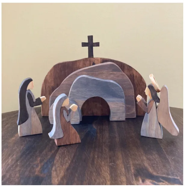 

Easter Scene Wooden Decorations Resurrection Scene Ornaments Easter Christian Jesus Scene Wooden Nativity Set Home Decor