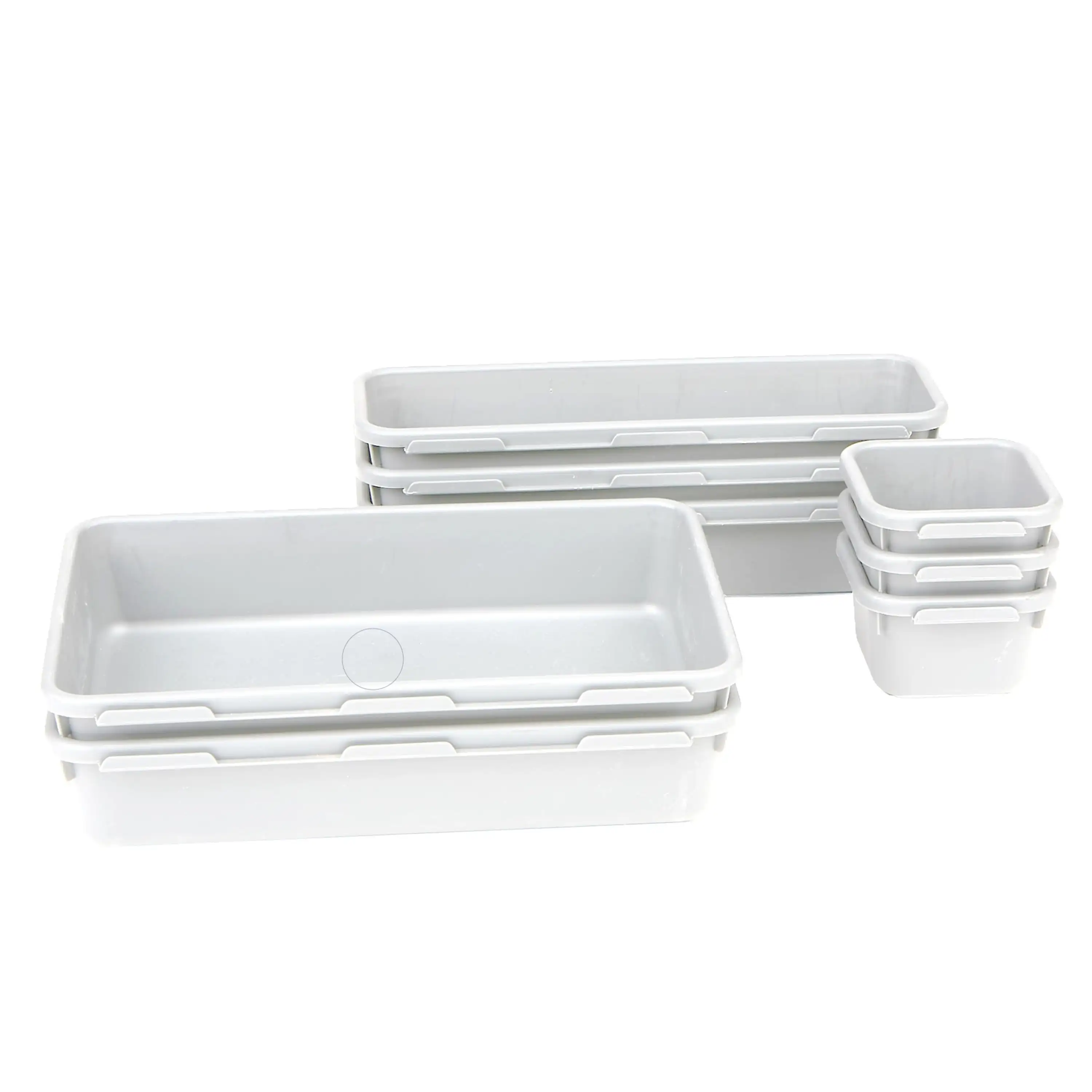

8 Piece Interlocking Multi Purpose Storage Compartment Organizer, Gray