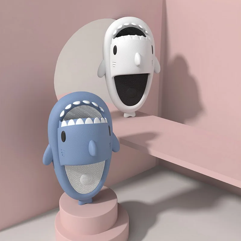 Litfun Fashion Shark Slippers For Women Men Trendy Shark Cloud Slides Bathroom Non-slip Sandals Outdoor Thick Sole Flip Flops