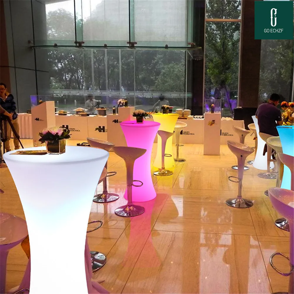 

Height 110cm Waterproof Led,up Colorful LED High Light Cocktail Bar Table Rechargeable Indoor/outdoor Bar Cabinet