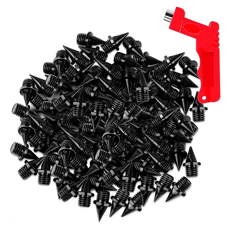 

100PCS Carbon Aluminum Material Cross Country Spikes With Spike Wrench, Replacement Track Spikes For Running Shoes