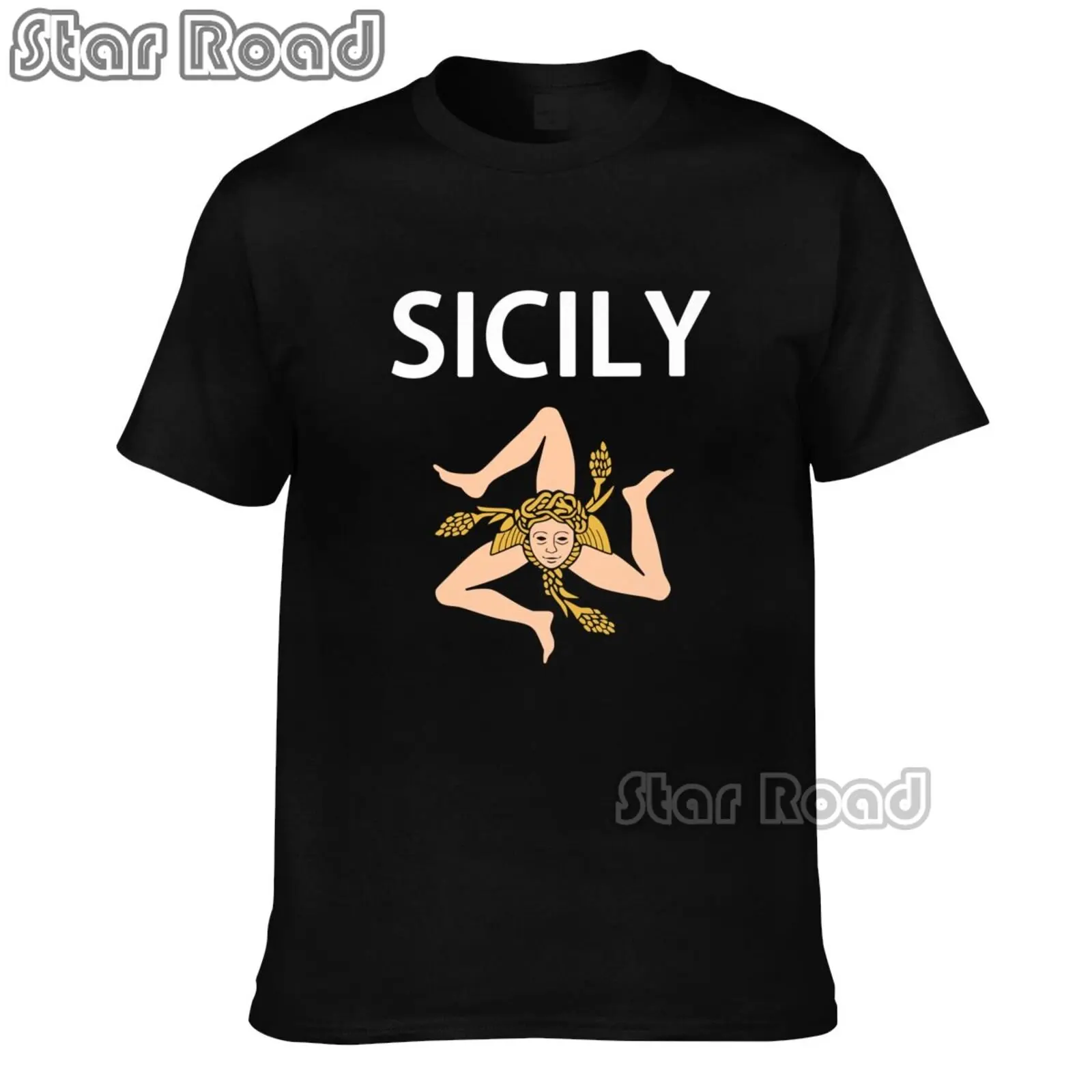 

Футболка с итальянским Сицилийским флагом, Сицилия, забавная крутая Женская и мужская футболка с принтом, топы, винтажная мода, уличная одеж...