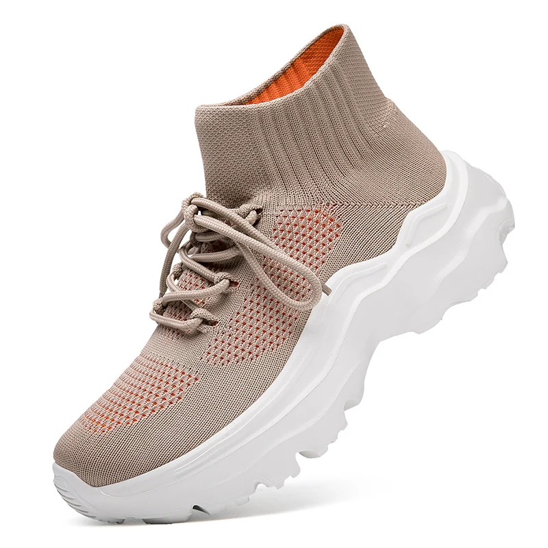 

Women's Summer Lightweight Flying Shoes Women's Mesh Breathable Running Shoes Couple Men's Socks Shoes Flat Shoes 35-46 Size