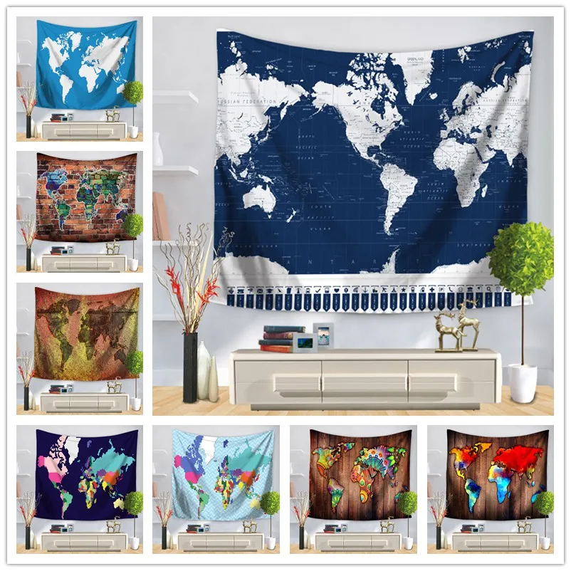 

Домашний декор, настенная Подвеска для гостиной, Настенная карта мира, настенный гобелен, пляжное полотенце