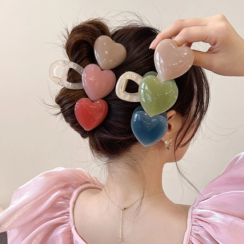 

2023 New Oversized Love Hairpin Female Back of Head Pan Hair Grab Clip Temperament Shark Clip Everything Senior Sense Hairpin