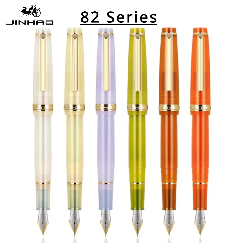 JINHAO 82 перьевая ручка EF F M изогнутое перо прозрачная флуоресцентная железная