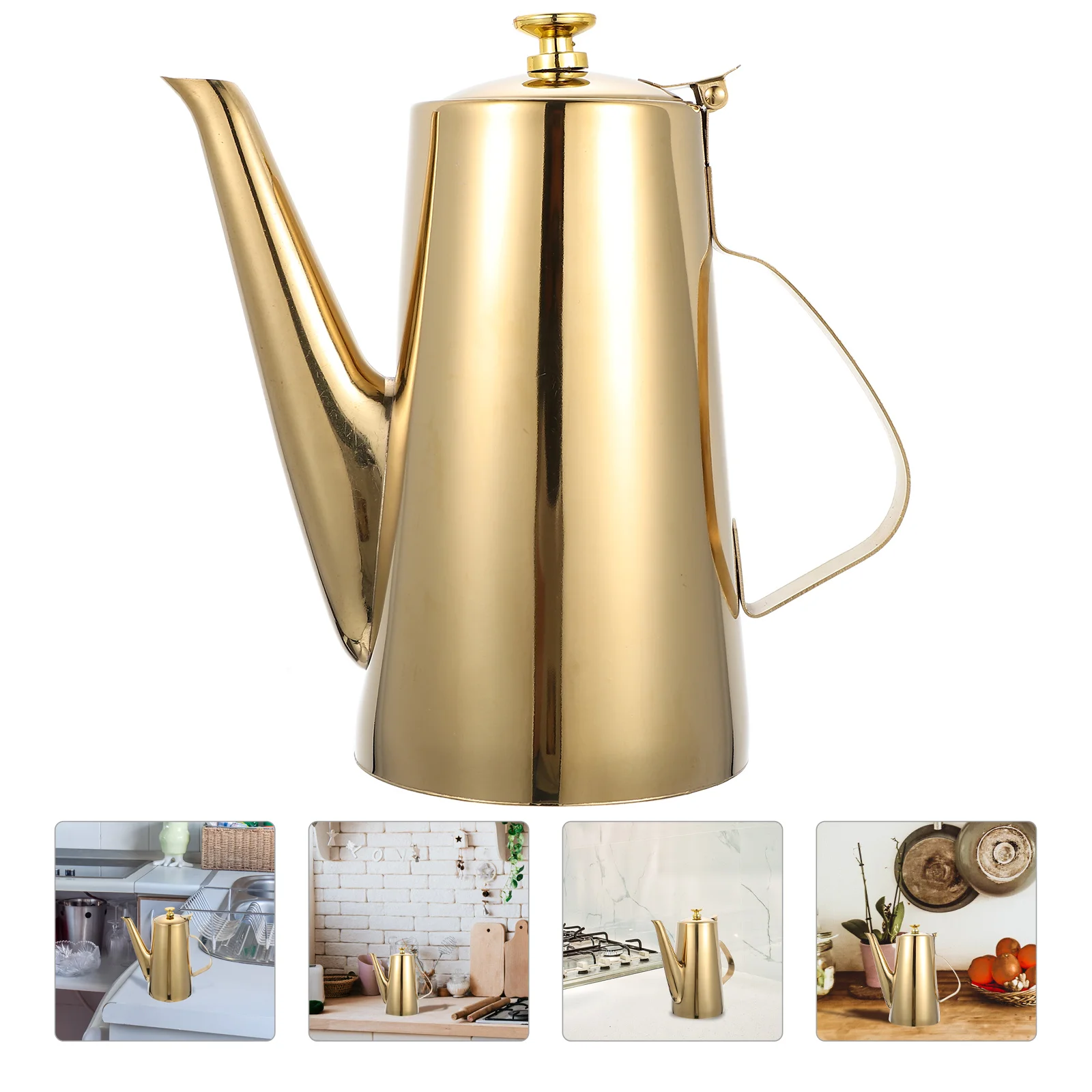 

Stainless Steel Cold Water Jug Olive Oil Spout Bacon Container Dispenser Bottle Sauce Decanter Condiment Juice Pourer