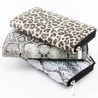 print snake skin clutch bag pu leopard carteras wallet for women