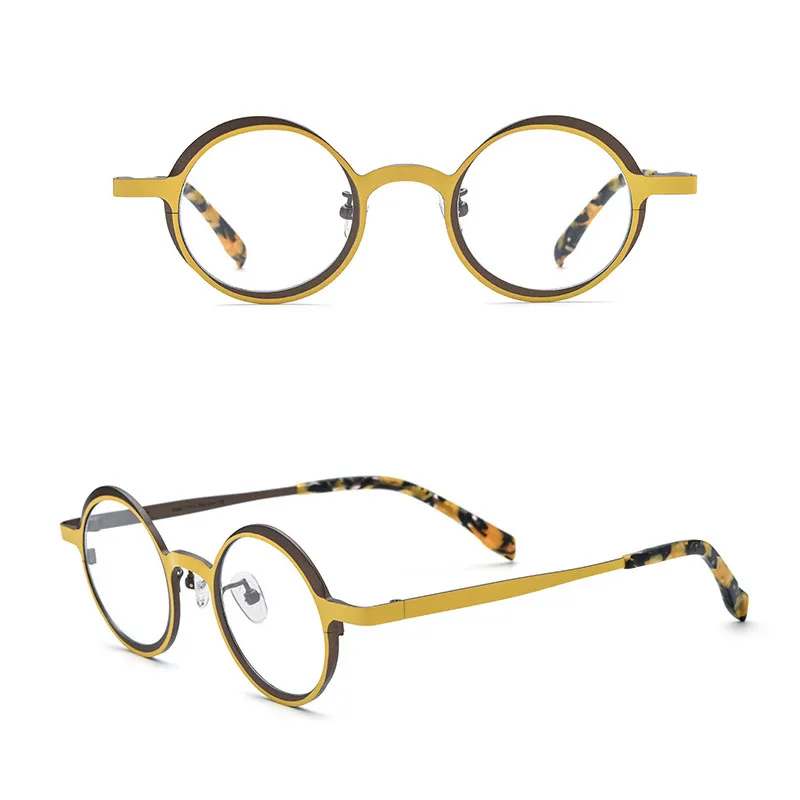 

Belight Optical Titanium Combine Color Full Rim Round Vintage Retro Glasses Prescription Lens Eyeglasses Frame Eyewear 185774