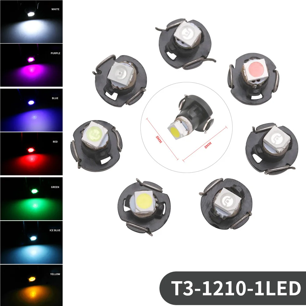 

10Pcs Super Bright T3 T4.2 T4.7 Led Bulb Canbus Car Interior Lights Indicator Dashboard Warming Instrument 1210 5050 SMD Lamps