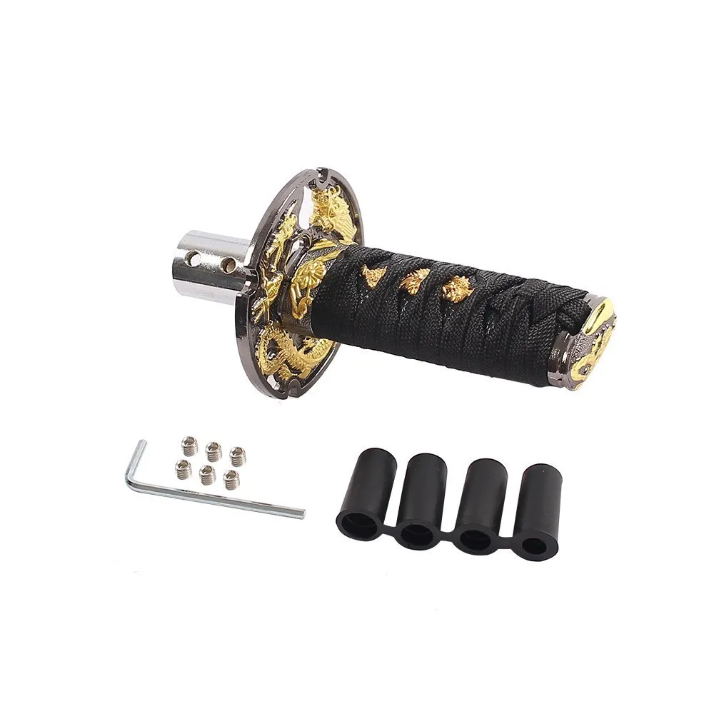 

Универсальный JDM самурайский меч Ручка Переключения 100 мм Катана самурайский нож ручка переключения передач с адаптерами