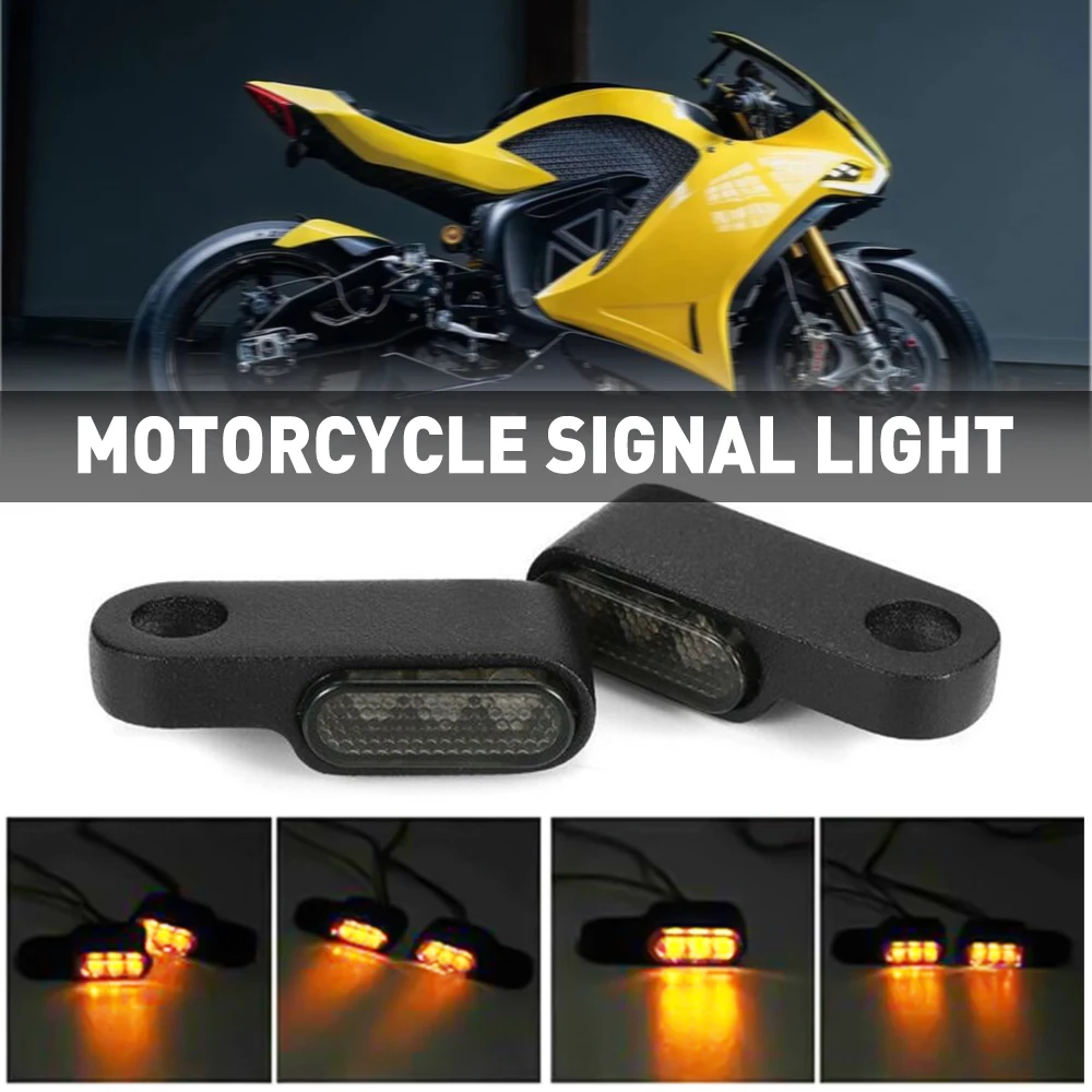 

Motorcycle LED Turn Signal Light Amber Yellow Mini Lamp Indicator Blinker Waterproof Universal Flashing Moto Bike Accessories