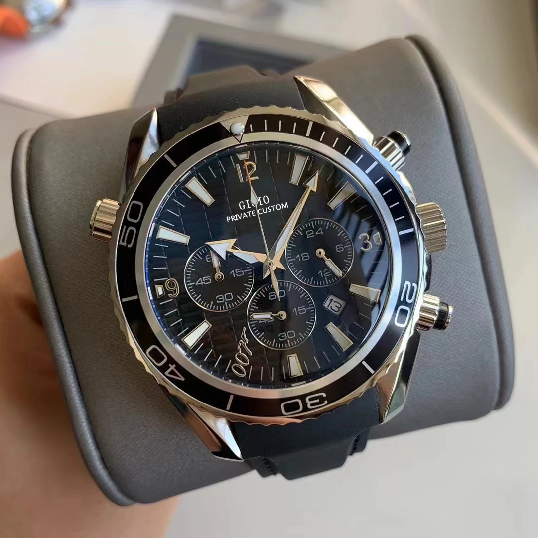 

Mens Quartz Chronograph Watch Black Blue