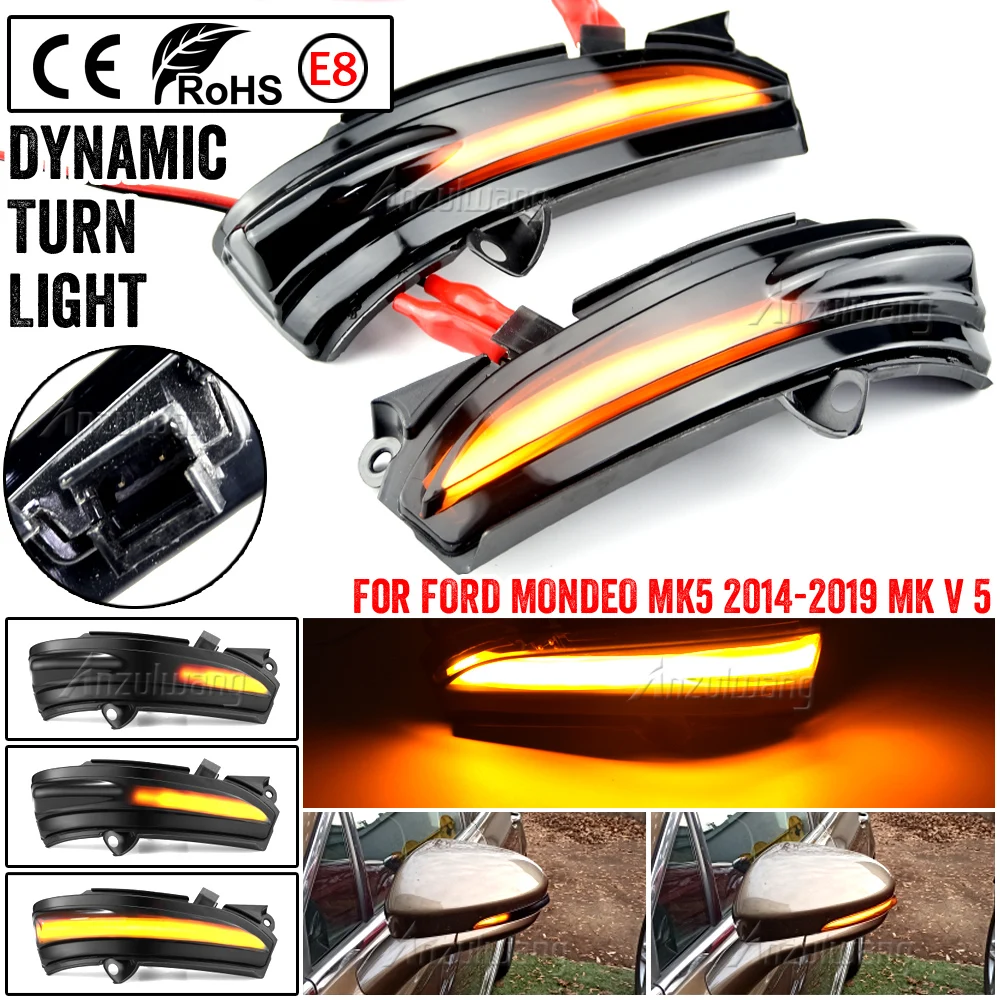 

Dynamic Blinker For FORD MONDEO MK5 2014-2019 MK V 5 LED Turn Signal Light Side Lamp 2015 2016 2017 2018 MK V 5