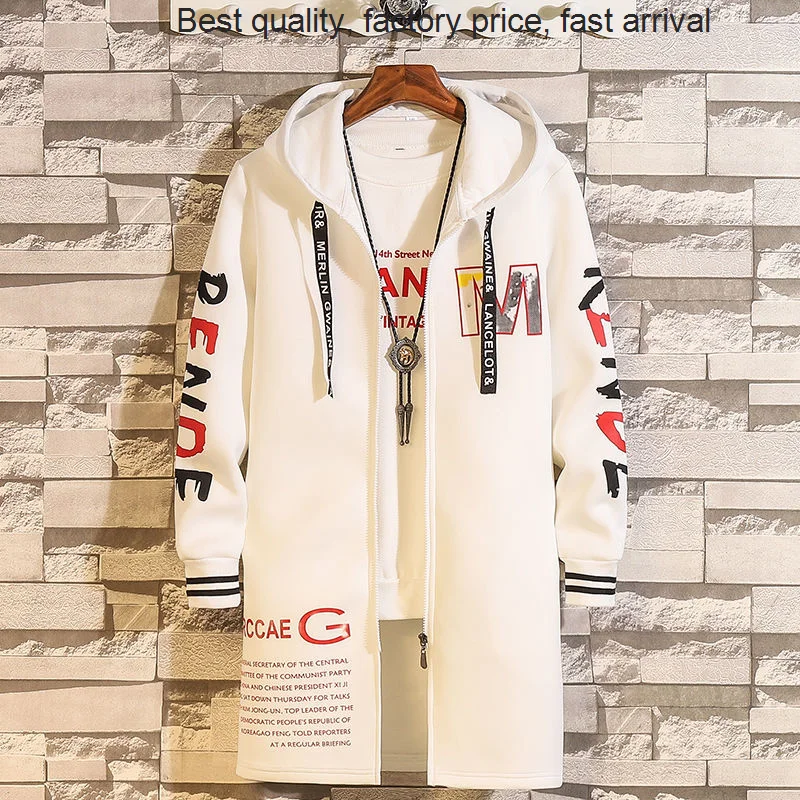 

High quality luxury brand British Mid-Length Trendy Korean Men's Thick Casual Loose Handsome Windbreaker Men Trench Coat