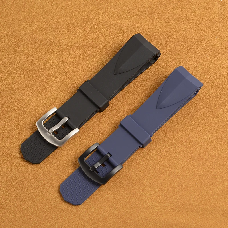 For Corum Admiral Cup Rubber Bracelet 22mm Watch Buckle Clasp Black Blue