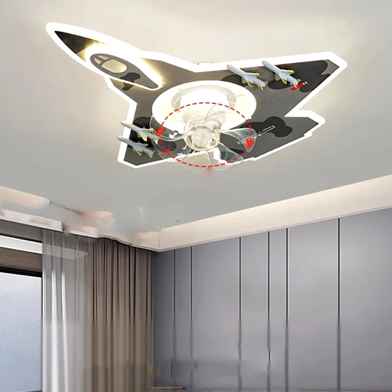 

Boy's Ceiling fans with light and silent cooling fan without blades Ceiling fan with light Ceiling lamp bedroom indoor lighting