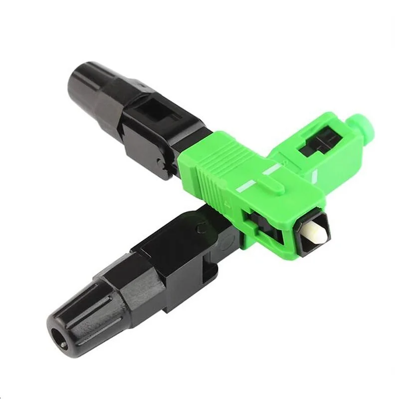 Free Shipping 50/100/150/200PCS FTTH Connector SC  APC Single-Mode Fiber Optic Quick Connector