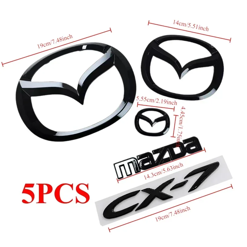 

Пластиковая эмблема заднего багажника для Mazda CX-4 CX-5 CX-7 Mazda3, значок на руль автомобиля, 3D замененная наклейка, переднее переоборудованное украшение