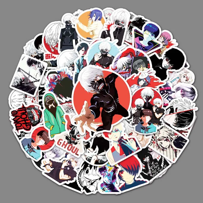 

50PCS Anime Tokyo Ghoul Sticker Cool Guitar Skateboard Luggage Notebook Laptop Bike Waterproof Helmet Graffiti Sticker Wholesale