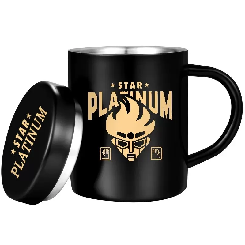 

JoJo's Bizarre Adventure Cup Anime Figure Stand Star Platinum Killer Queen Stainless Steel Mug Two-dimensional Teacup Gifts