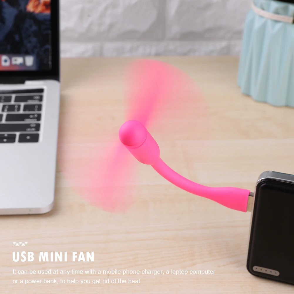 

Portable Flexible Mini USB Fan Low Power Bendable for Mobile Power Bank/PC/Laptop/Notebook/Charger Summer Travel Cooler Gadgets