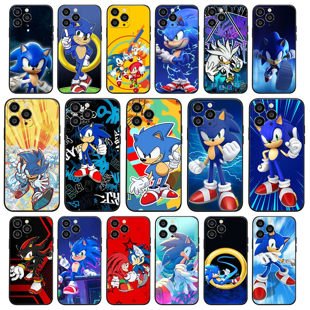 AU-11 Мультфильм Cute S-Sonics Black чехол для Moto G40 G60 G51 G41 G G50 G60S G42 G71 G52 E32 Edge 20 30 Lite Pro