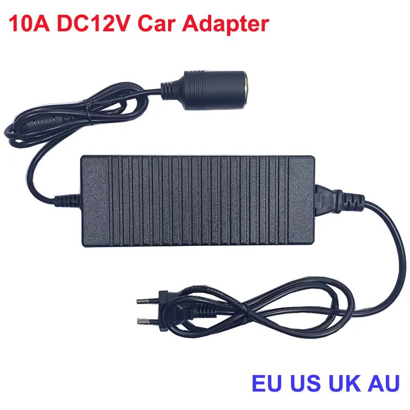 

1-10Car 120W Power Adapter Supply Cigarette Lighter Converter Power Convert AC 220v 240v 110V TO 12V 2A 3A 5A 6A 8A 10A 15A EU