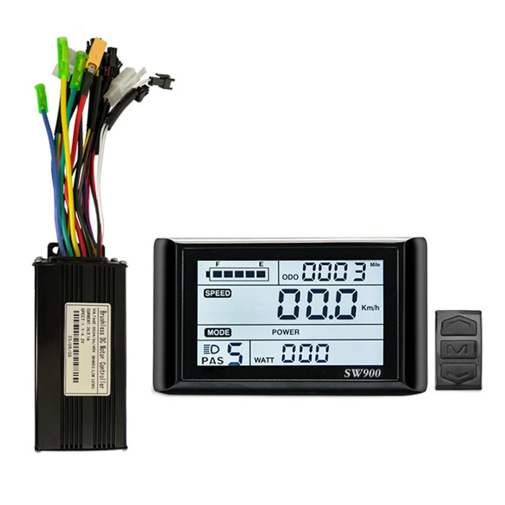 

Premium Quality Sine Wave Controller+SW900 Display Set for Electric Scooter 24/36/48V 26A 500/750W Ideal for Brushless Motors