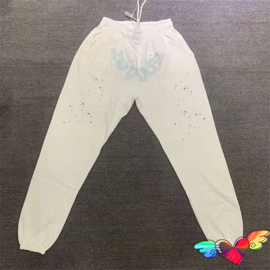 

2023 Blue Sp5der Pants Men Women White Young Thug Spider Pants Streetwear 555555 Joggers Hip Hop Cobweb Sweatpants