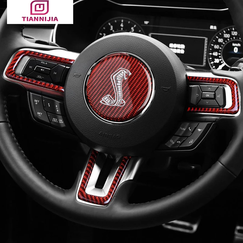 4pcs 56.5mm Shelby Cobra Emblem Steering Wheel Center Hub Cap Badge for Mustang 