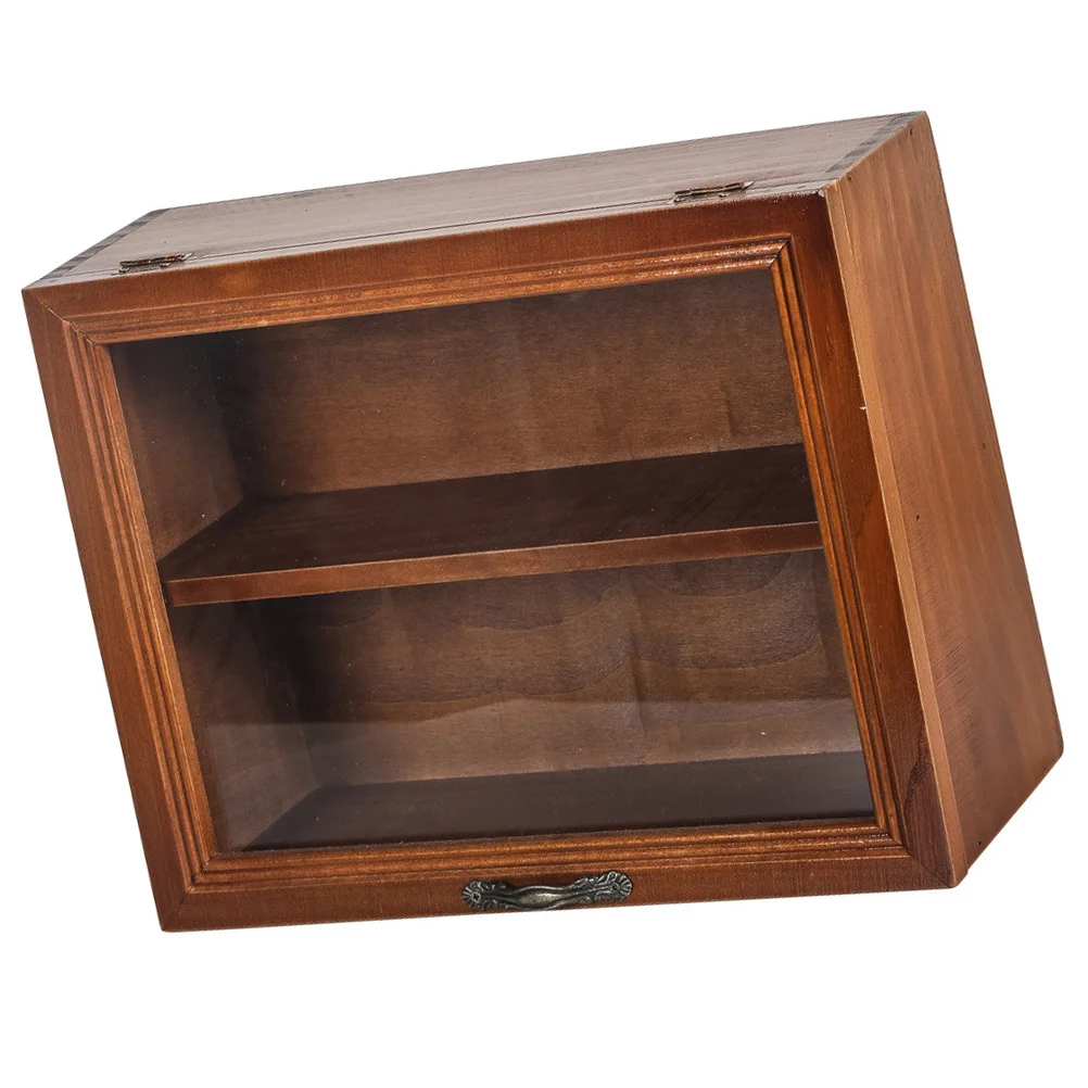 

Display Box Cabinet Wood Shadow Bread Storage Case Organizer Holder Wooden Shelvesmugcountertopkitchen Wall Boxes Cup Cases Rack