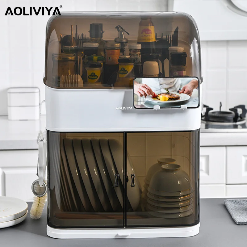 

AOLIVIYA Kitchen Cupboard Chopsticks Storage Box Seasoning Bottle Pot Cover Storage Rack Dishes Storage Rack ShuangHong 2023