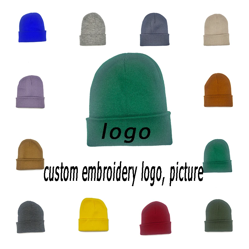 

Fashion Custom Hat Embroidery Logo Men's Women Trendy Beanie Hats Winter Soft Knitted Hats Outdoor Utility Clothing Accessorie