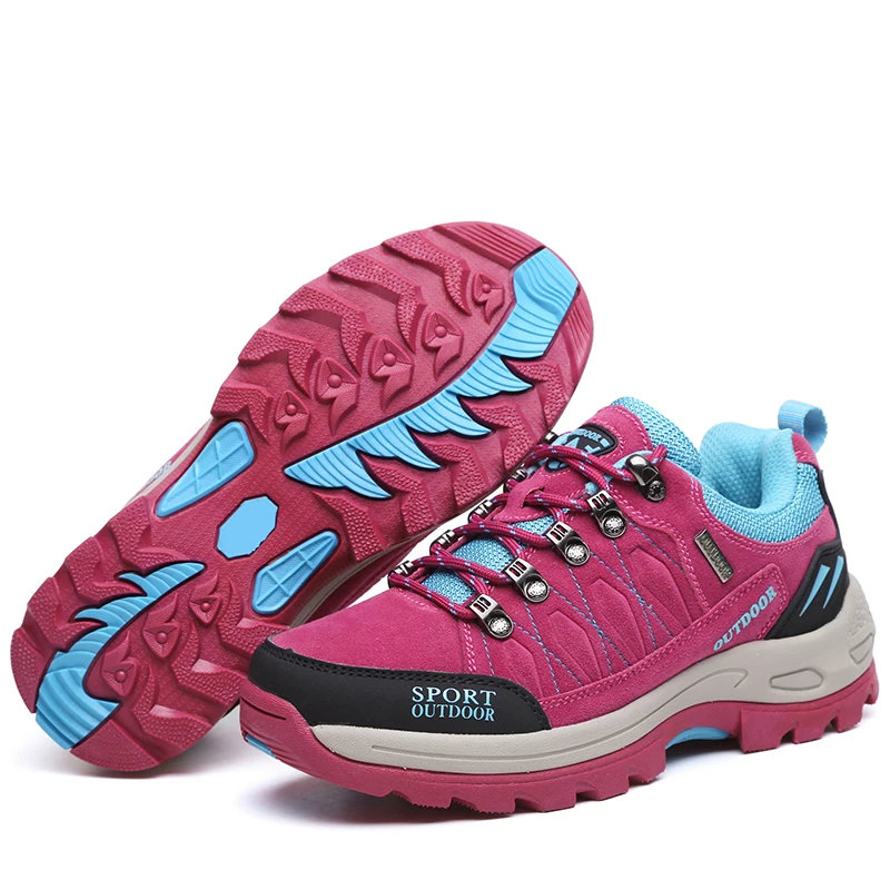 2022 Spring Women's Mountain Shoes Trekking Shoes Woman Outdoor Sport Hiking Climbing Grey Shoes For Women Anti-Slip Combat